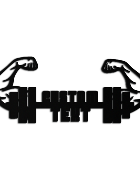 Kişiselleştirilmiş Fitness Barbell Metal Duvar Sanatı – Özel Metin Kaslı Kollar Siyah Çelik Dekor Spor Salonu ve Egzersiz Alanları için - KAF448