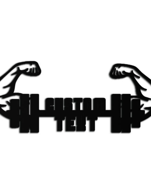Resmi Galeri görüntüleyicisine yükleyin, Kişiselleştirilmiş Fitness Barbell Metal Duvar Sanatı – Özel Metin Kaslı Kollar Siyah Çelik Dekor Spor Salonu ve Egzersiz Alanları için - KAF448
