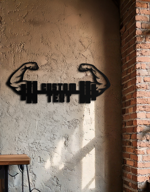 Load image into Gallery viewer, Kişiselleştirilebilir Fitness Barbell Metal Duvar Sanatı
