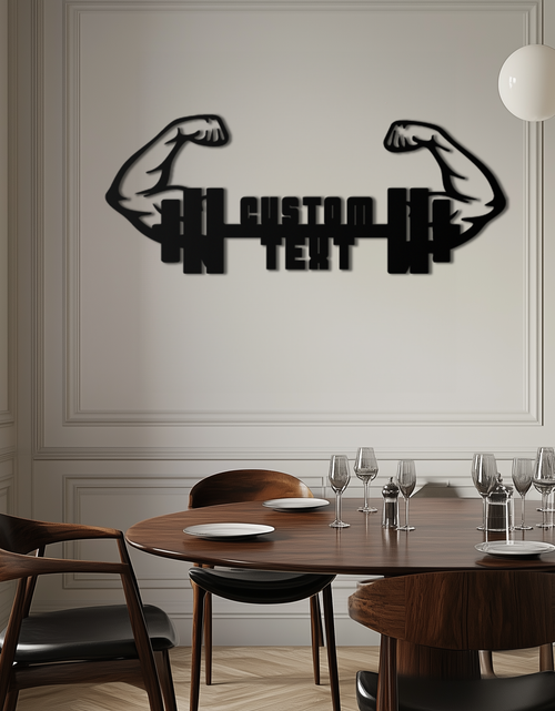 Load image into Gallery viewer, Kişiselleştirilebilir Fitness Barbell Metal Duvar Sanatı
