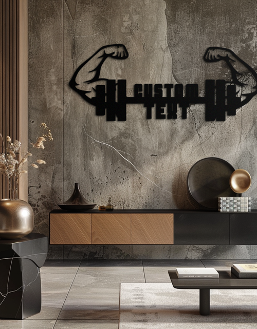 Load image into Gallery viewer, Kişiselleştirilebilir Fitness Barbell Metal Duvar Sanatı
