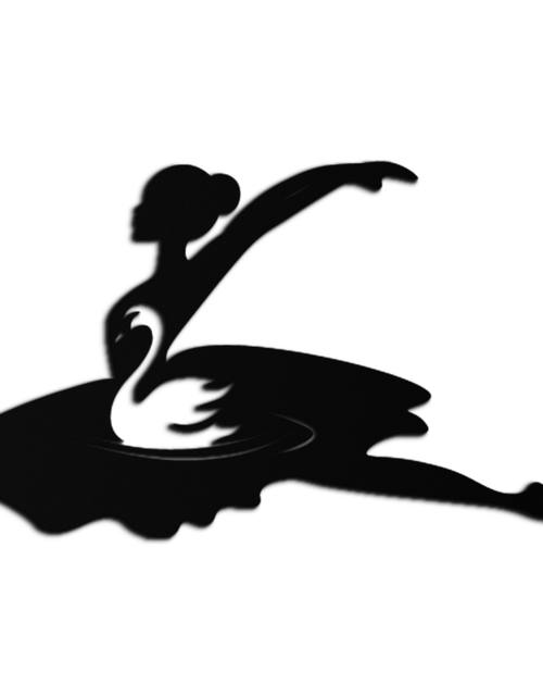 Load image into Gallery viewer, Ballet Dancer with Swan Silhouette Metal Wall Art – Elegant Black Steel Decor for Ballet Studios, Bedrooms, and Living Spaces- KAF466
