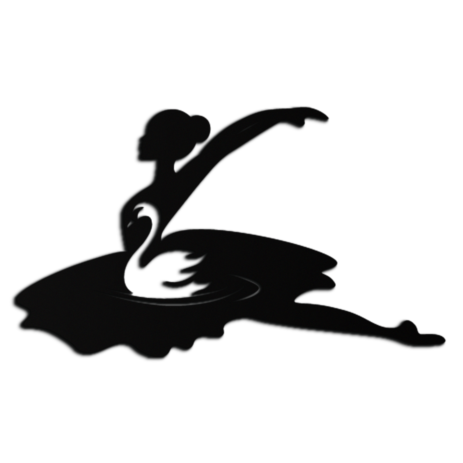 Ballet Dancer with Swan Silhouette Metal Wall Art – Elegant Black Steel Decor for Ballet Studios, Bedrooms, and Living Spaces- KAF466