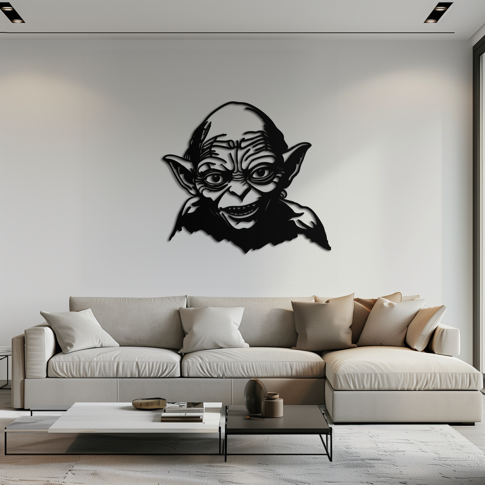 Gollum Metal Wall Art - Fantasy-Inspired Steel Silhouette for Movie Lovers - KAF467