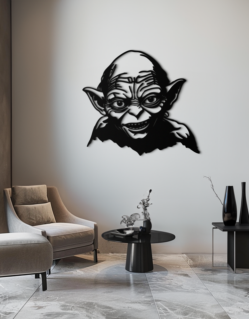 Load image into Gallery viewer, Gollum Metal Wall Art - Fantasy-Inspired Steel Silhouette for Movie Lovers - KAF467
