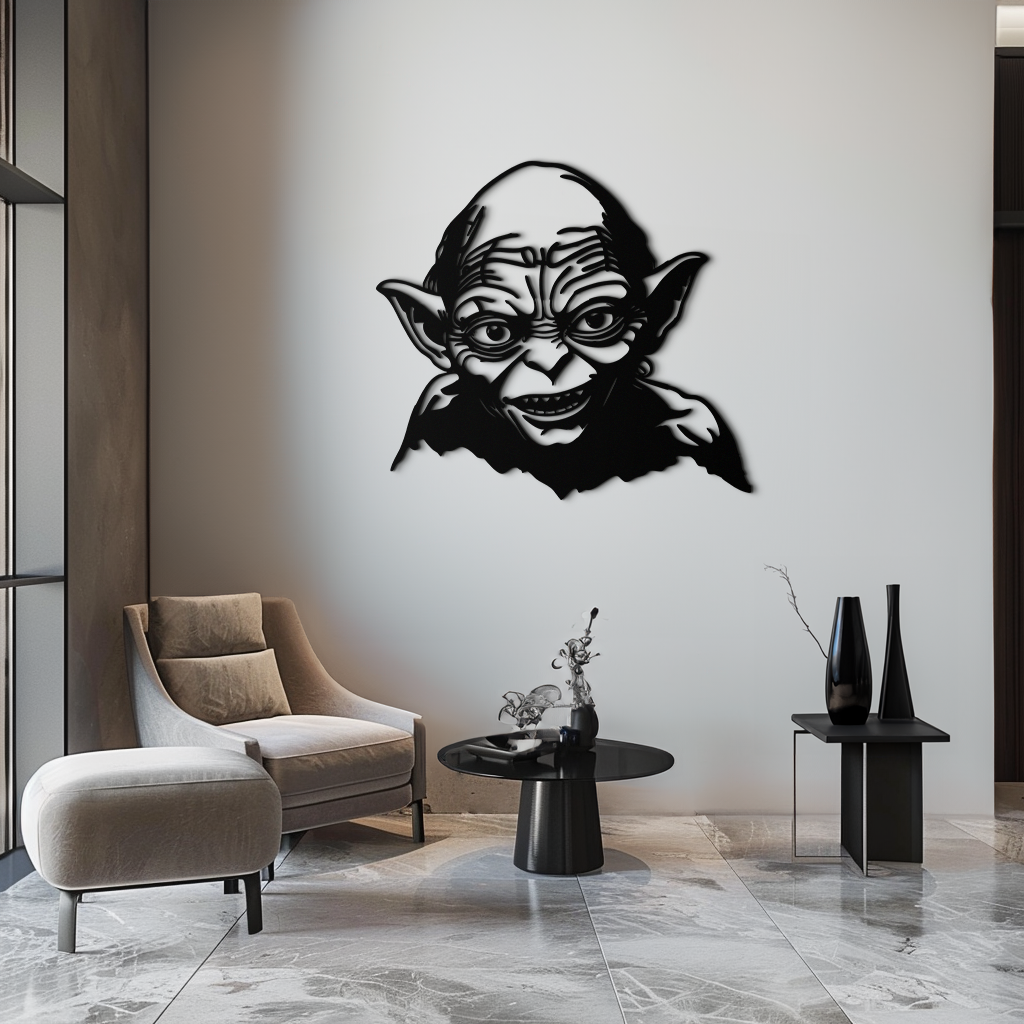 Gollum Metal Wall Art - Fantasy-Inspired Steel Silhouette for Movie Lovers - KAF467