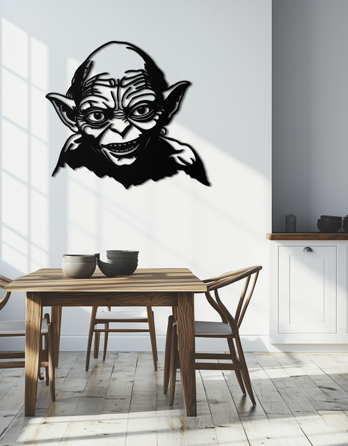 Load image into Gallery viewer, Gollum Metal Wall Art - Fantasy-Inspired Steel Silhouette for Movie Lovers - KAF467
