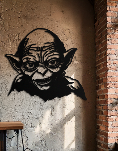 Load image into Gallery viewer, Gollum Metal Wall Art - Fantasy-Inspired Steel Silhouette for Movie Lovers - KAF467
