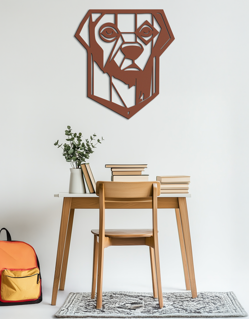 Load image into Gallery viewer, Geometric Dog Metal Wall Art - Modern Steel Animal Silhouette Decor - KAF468
