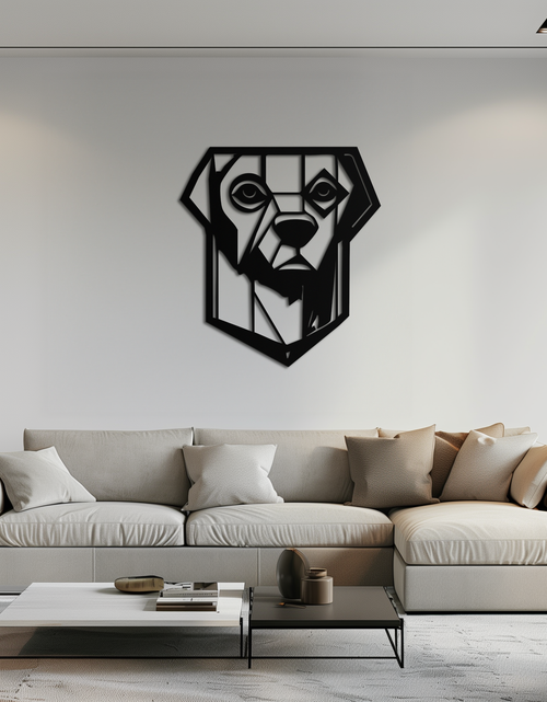 Load image into Gallery viewer, Geometric Dog Metal Wall Art - Modern Steel Animal Silhouette Decor - KAF468
