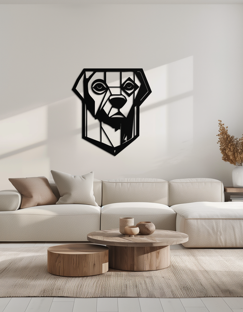 Load image into Gallery viewer, Geometric Dog Metal Wall Art - Modern Steel Animal Silhouette Decor - KAF468
