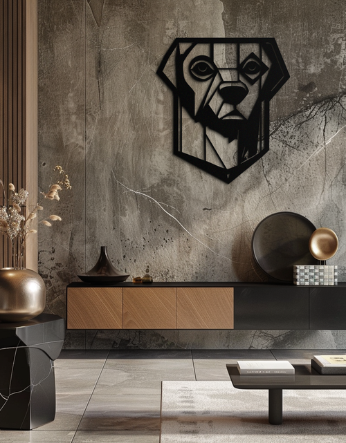 Load image into Gallery viewer, Geometric Dog Metal Wall Art - Modern Steel Animal Silhouette Decor - KAF468
