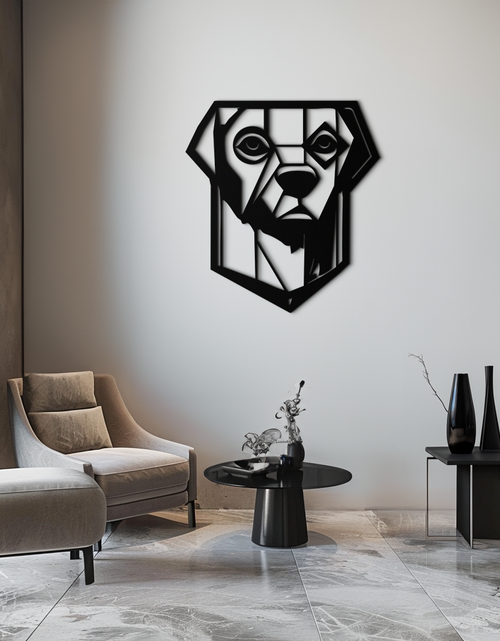 Load image into Gallery viewer, Geometric Dog Metal Wall Art - Modern Steel Animal Silhouette Decor - KAF468
