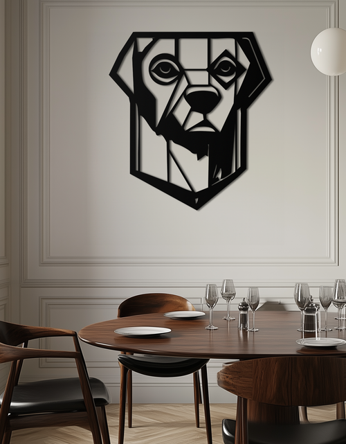 Load image into Gallery viewer, Geometric Dog Metal Wall Art - Modern Steel Animal Silhouette Decor - KAF468
