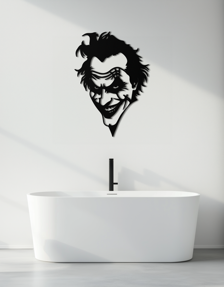 Joker Metal Duvar Sanatı - Cesur İç Mekanlar İçin İkonik Kötü Adam Çelik Silüeti - KAF469