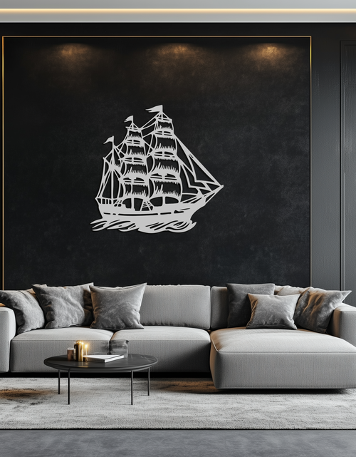 Load image into Gallery viewer, Nordic Viking Ship Metal Wall Art - Norse-Inspired Steel Decor- KAF470

