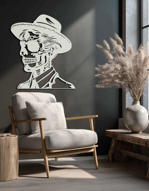 Load image into Gallery viewer, Sugar Head Makeup Man Metal Wall Art - Bold Steel Silhouette Decor- KAF471
