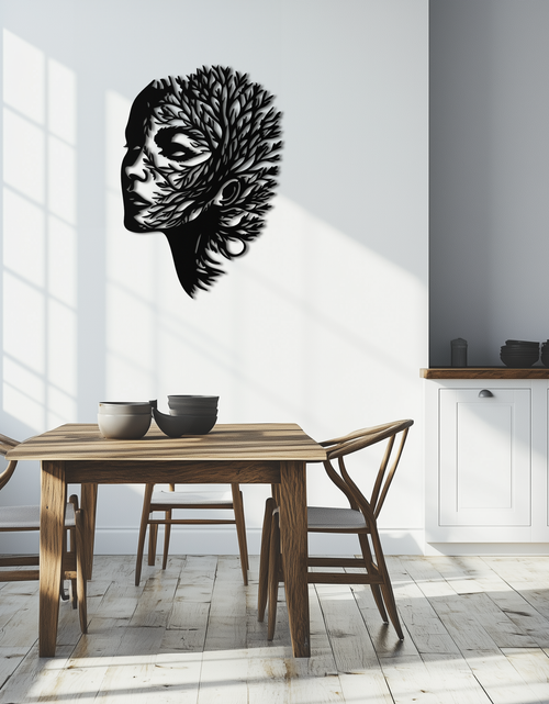 Load image into Gallery viewer, Tree Woman Metal Wall Art - Nature-Inspired Female Silhouette Decor- KAF472
