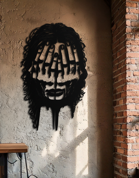 Şizofreni Metal Duvar Sanatı - Çift İfade Çelik Siluet Dekoru- KAF473