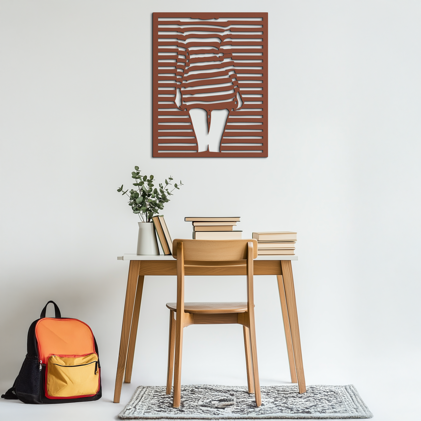 Confident Woman Metal Wall Art - Elegant Female Face Steel Silhouette- KAF476