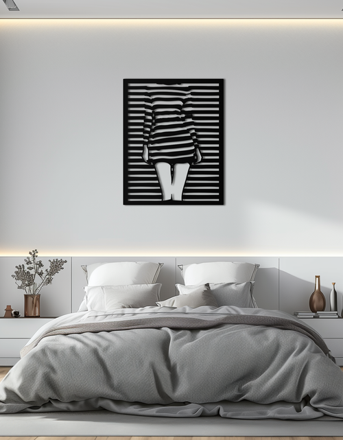 Load image into Gallery viewer, Confident Woman Metal Wall Art - Elegant Female Face Steel Silhouette- KAF476
