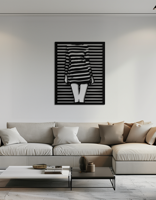 Load image into Gallery viewer, Confident Woman Metal Wall Art - Elegant Female Face Steel Silhouette- KAF476

