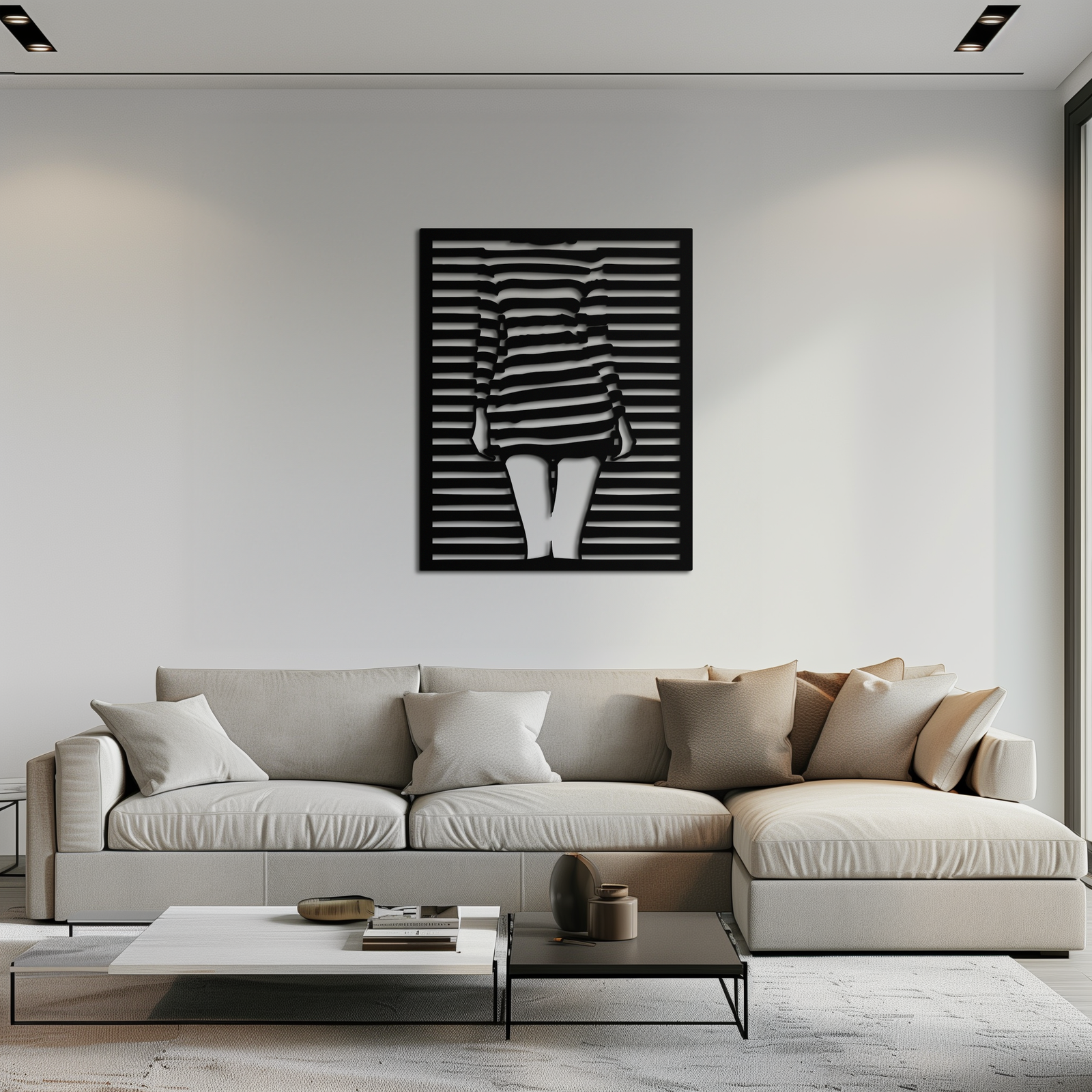 Confident Woman Metal Wall Art - Elegant Female Face Steel Silhouette- KAF476