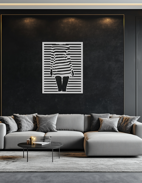 Load image into Gallery viewer, Confident Woman Metal Wall Art - Elegant Female Face Steel Silhouette- KAF476
