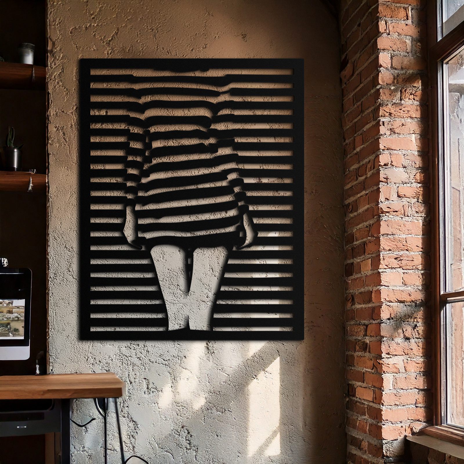 Confident Woman Metal Wall Art - Elegant Female Face Steel Silhouette- KAF476