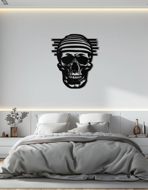 Load image into Gallery viewer, Skull Metal Wall Art - Bold and Edgy Steel Silhouette Decor- KAF477
