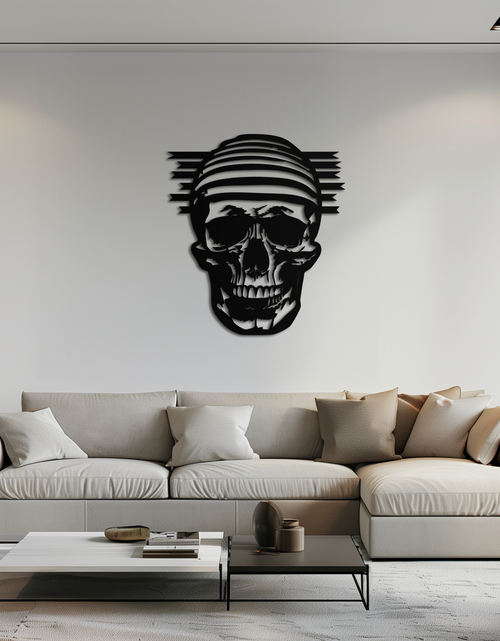 Load image into Gallery viewer, Skull Metal Wall Art - Bold and Edgy Steel Silhouette Decor- KAF477
