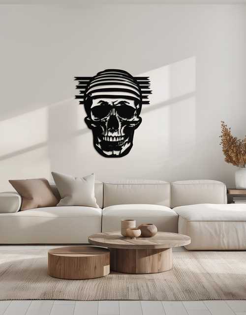 Load image into Gallery viewer, Skull Metal Wall Art - Bold and Edgy Steel Silhouette Decor- KAF477
