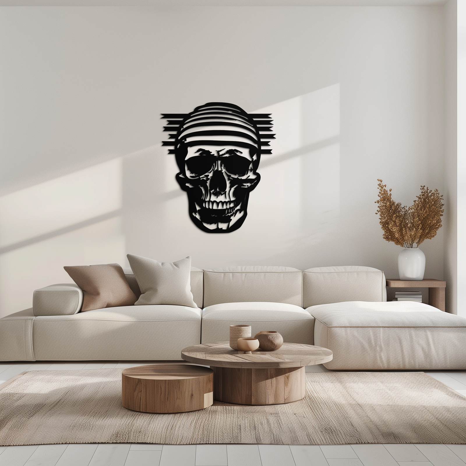 Skull Metal Wall Art - Bold and Edgy Steel Silhouette Decor- KAF477