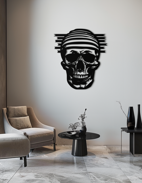 Load image into Gallery viewer, Skull Metal Wall Art - Bold and Edgy Steel Silhouette Decor- KAF477
