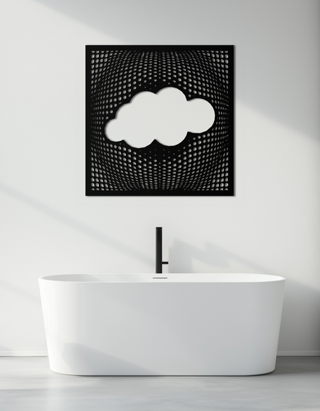 Minimal Bulut Metal Duvar Sanatı - Modern Çelik Bulut Silüeti Dekoru- KAF478