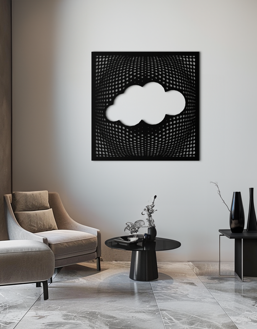 Resmi Galeri görüntüleyicisine yükleyin, Minimal Bulut Metal Duvar Sanatı - Modern Çelik Bulut Silüeti Dekoru- KAF478
