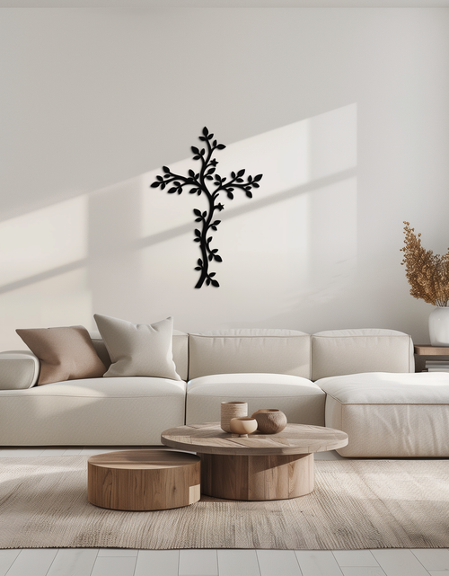 Load image into Gallery viewer, Cross Metal Wall Art - Sacred Christian Steel Wall Decor- KAF483
