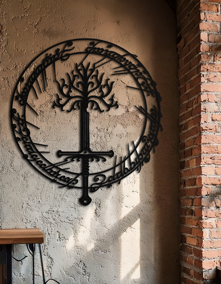 Yüzüklerin Efendisi Metal Duvar Sanatı - Siluet Fantezi Çelik Dekor Ev ve Ofis için - KAF485