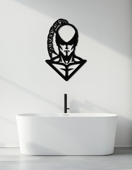 Lee Sin Duvar Sanatı - League of Legends'tan Esinlenen Minimalist Metal Tasarım - KAF487