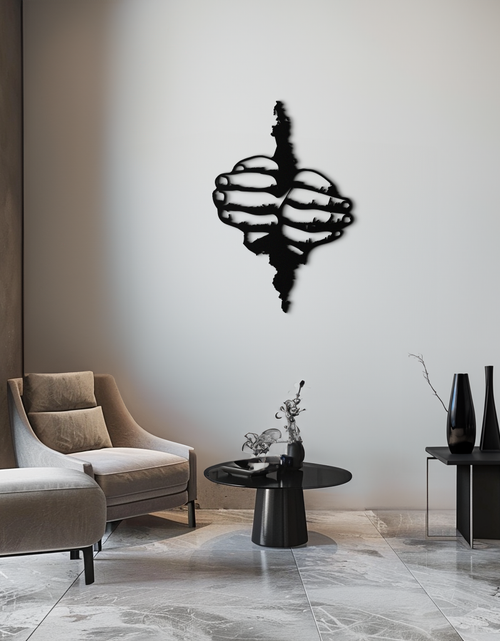 Load image into Gallery viewer, Freedom Hands Silhouette Metal Wall Art – Black Steel Inspirational Home Decor- KAF488
