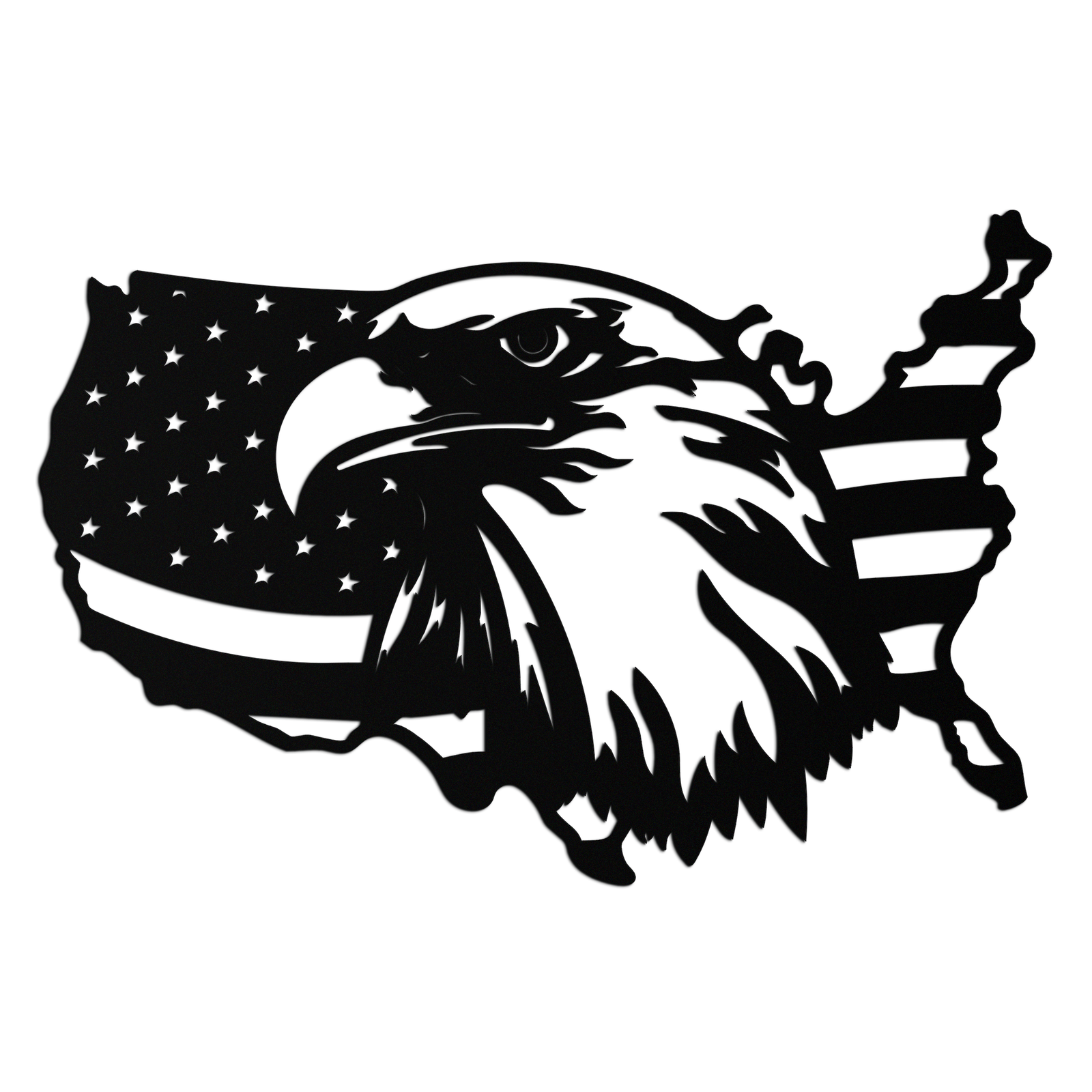 American Flag Eagle Silhouette Metal Wall Art – Patriotic USA Decor for Home & Office- KAF497