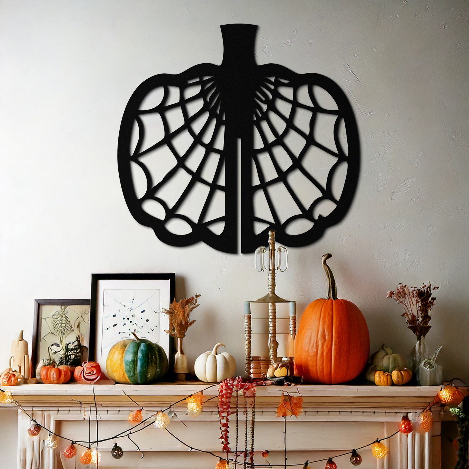 Broken Glass Pattern Metal Wall Art – Black Steel Abstract Home Decor- KAF499