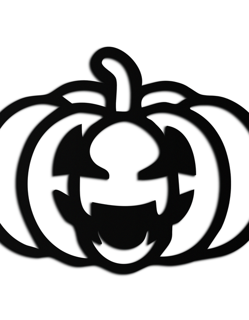 Load image into Gallery viewer, Pumpkin Halloween Metal Wall Art – Spooky Jack O&#39;Lantern Black Decor- KAF500
