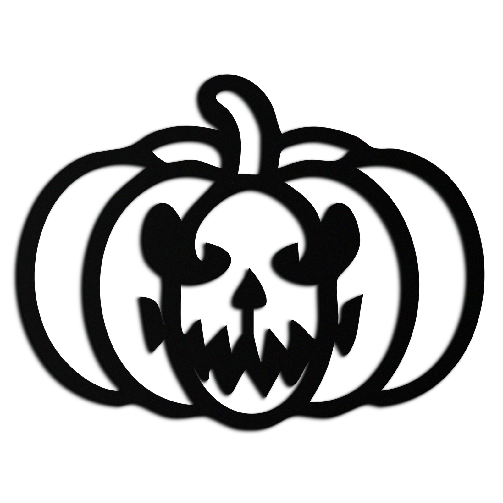 Scary Pumpkin Face Metal Wall Art – Black Steel Halloween Decor- KAF507