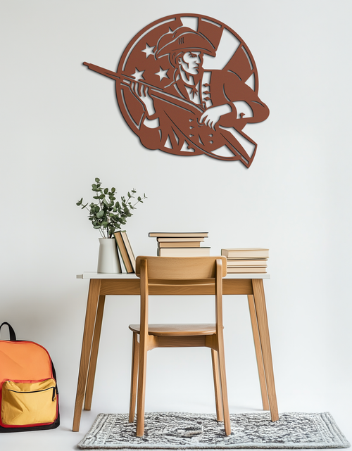 Load image into Gallery viewer, Patriotic Soldier Silhouette Metal Wall Art – Black Steel Military Home Decor- KAF508
