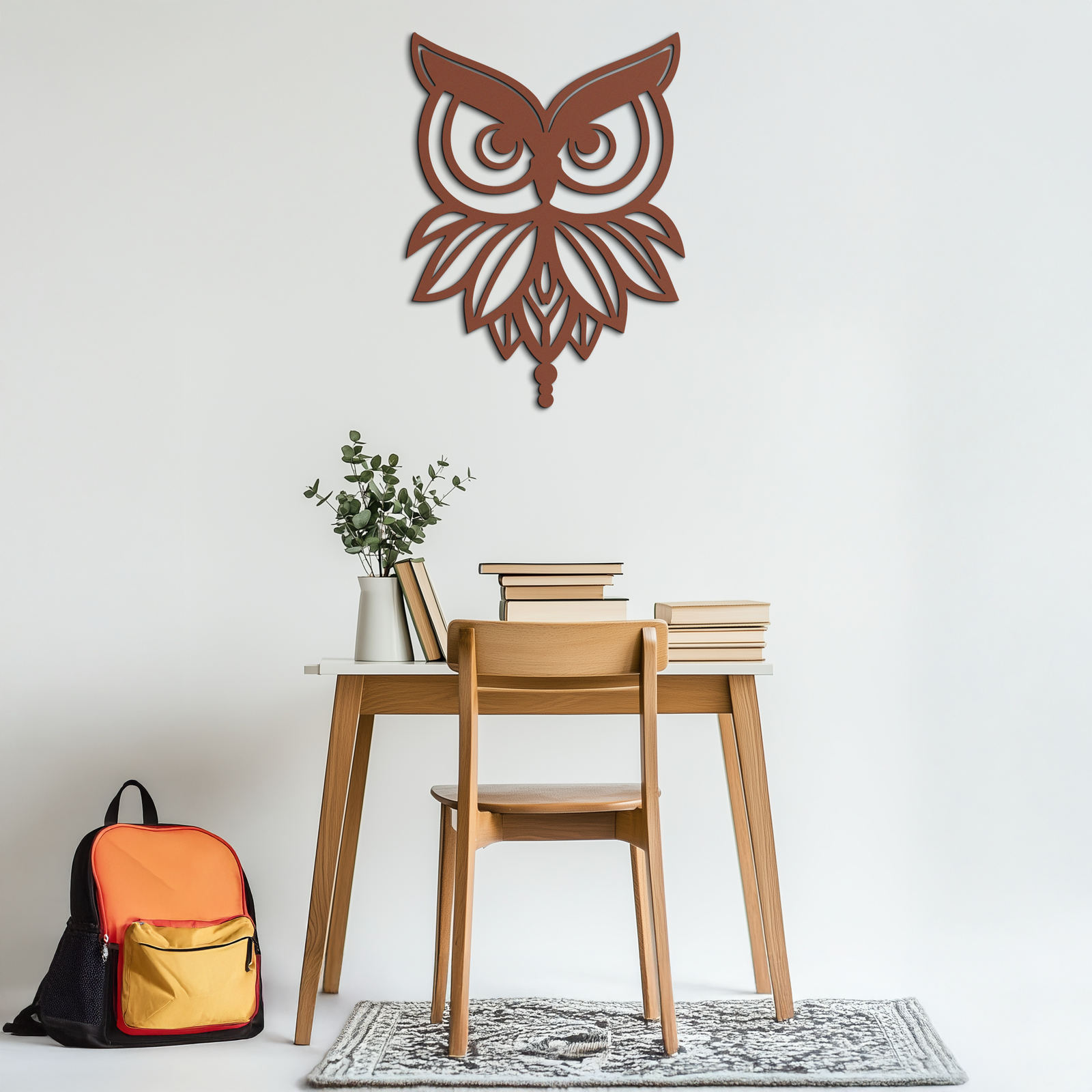 Owl Silhouette Metal Wall Art – Black Steel Bird Wall Decor for Modern Homes- KAF517
