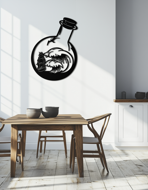 Resmi Galeri görüntüleyicisine yükleyin, Okyanus Dalgaları ve Buda Silüeti Metal Duvar Sanatı – Zen Coastal Home Decor- KAF522
