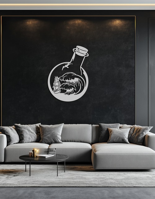 Resmi Galeri görüntüleyicisine yükleyin, Okyanus Dalgaları ve Buda Silüeti Metal Duvar Sanatı – Zen Coastal Home Decor- KAF522
