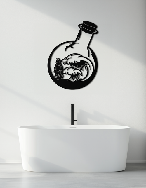 Resmi Galeri görüntüleyicisine yükleyin, Okyanus Dalgaları ve Buda Silüeti Metal Duvar Sanatı – Zen Coastal Home Decor- KAF522
