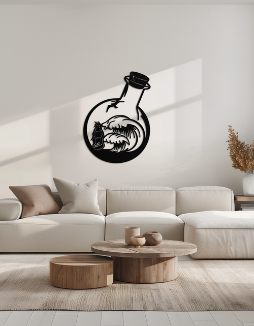 Resmi Galeri görüntüleyicisine yükleyin, Okyanus Dalgaları ve Buda Silüeti Metal Duvar Sanatı – Zen Coastal Home Decor- KAF522

